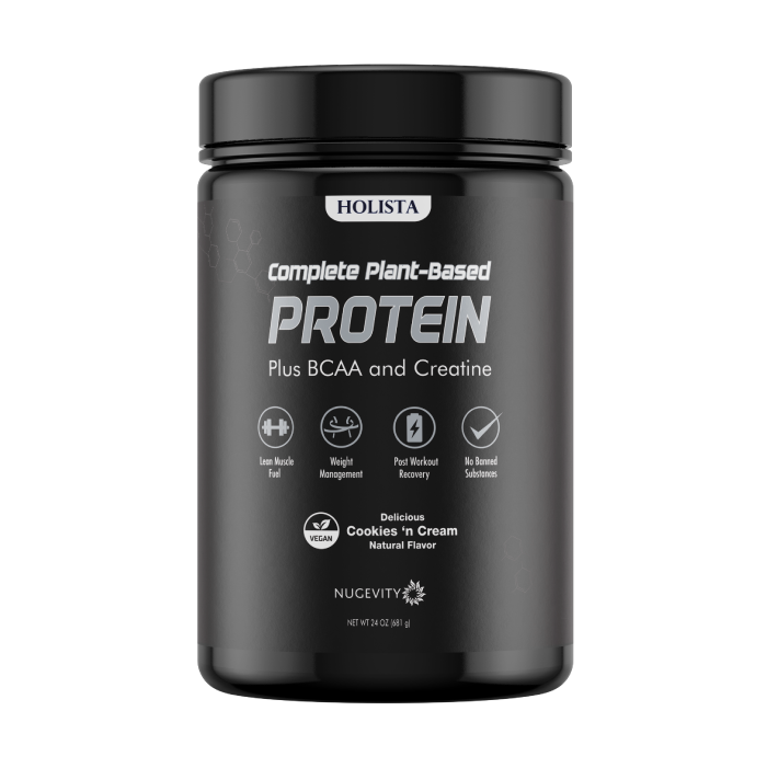 Nugevity Complete Plant-Based Protein with BCAA and creatine, 681 g tub